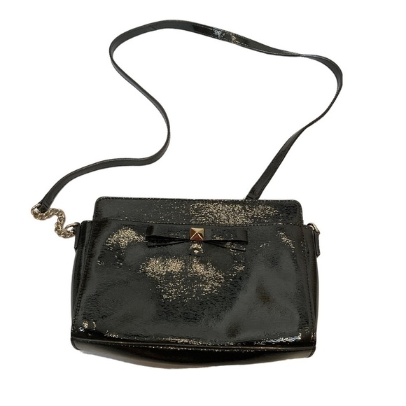 kate spade Handbags - Kate Spade Hancock Park Angelina Crossbody Bag Black Shiny Leather